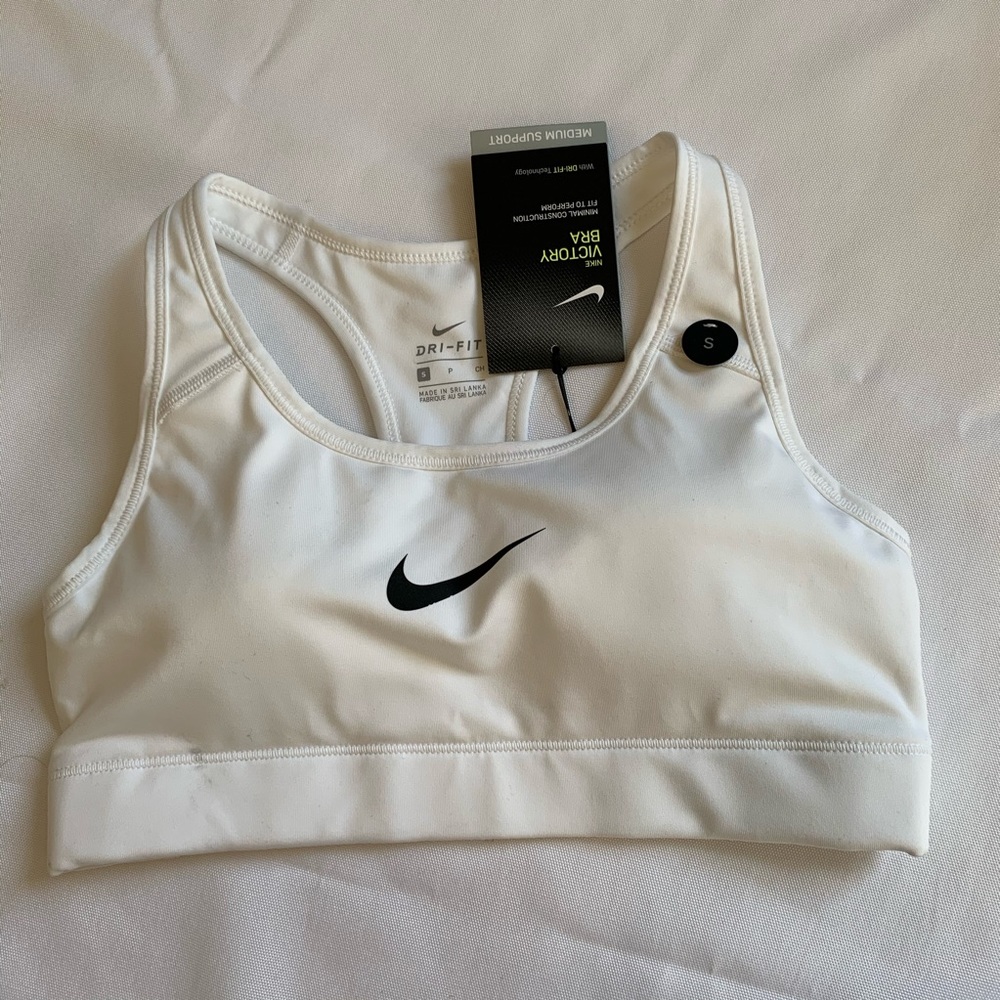 White nike sports bra size s